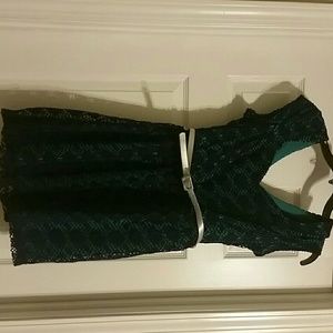 Purple and teal dress